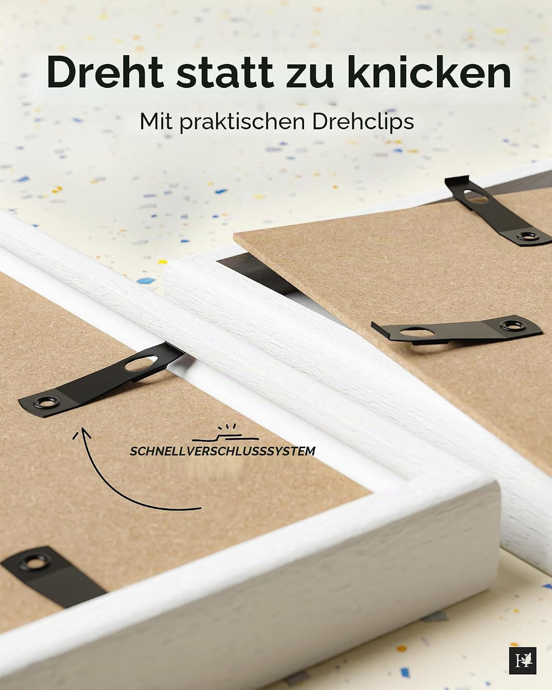 Heimlich® 2 x Bilderrahmen DIN A4 21x30 cm Weiss Holz Rahmen 2-Pack | Dokumentenrahmen 21x29,7 cm Kl