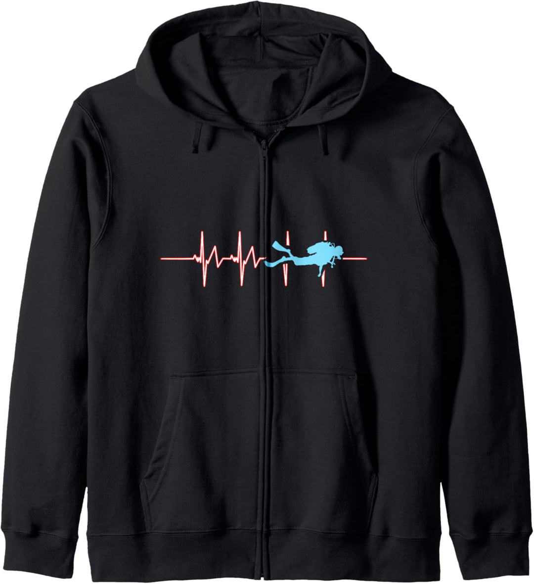 Herzschlag Taucher Tauchen Tauch Diver Diving Geschenk Kapuzenjacke