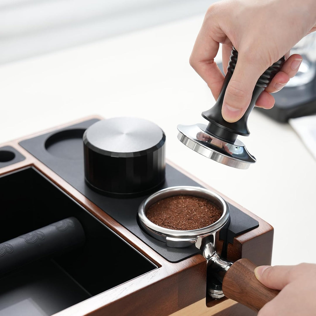 Tamper Station für Barista (51-58mm) | Tamperstation mit Klopfbox | kaffe Tamping Station | Barista