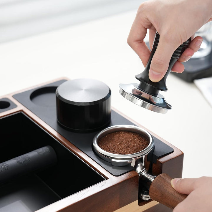 Tamper Station für Barista (51-58mm) | Tamperstation mit Klopfbox | kaffe Tamping Station | Barista
