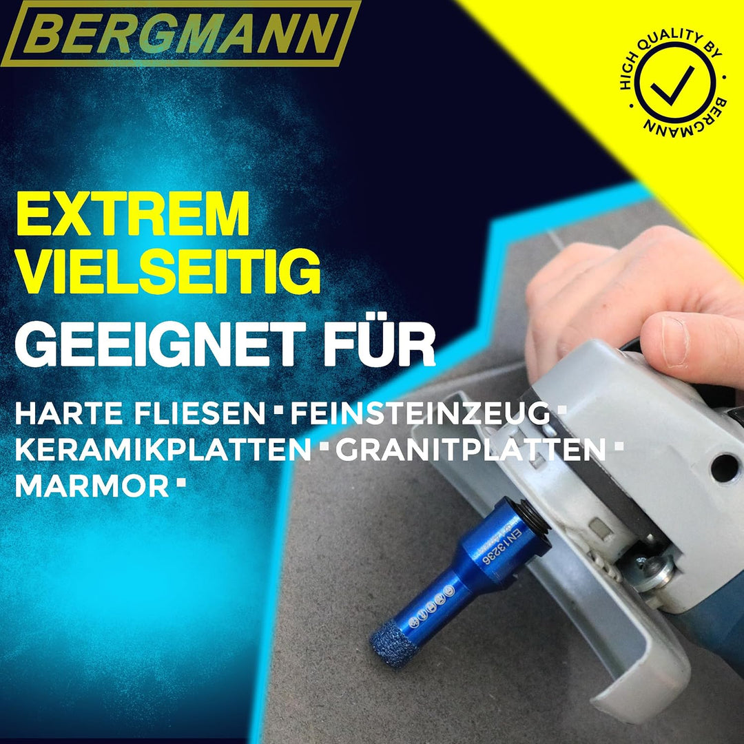 2 x BERGMANN ® ∅ 6mm x M14 | Profi Fliesenbohrer Diamantbohrer Granitbohrer | Winkelschleifer Feinst