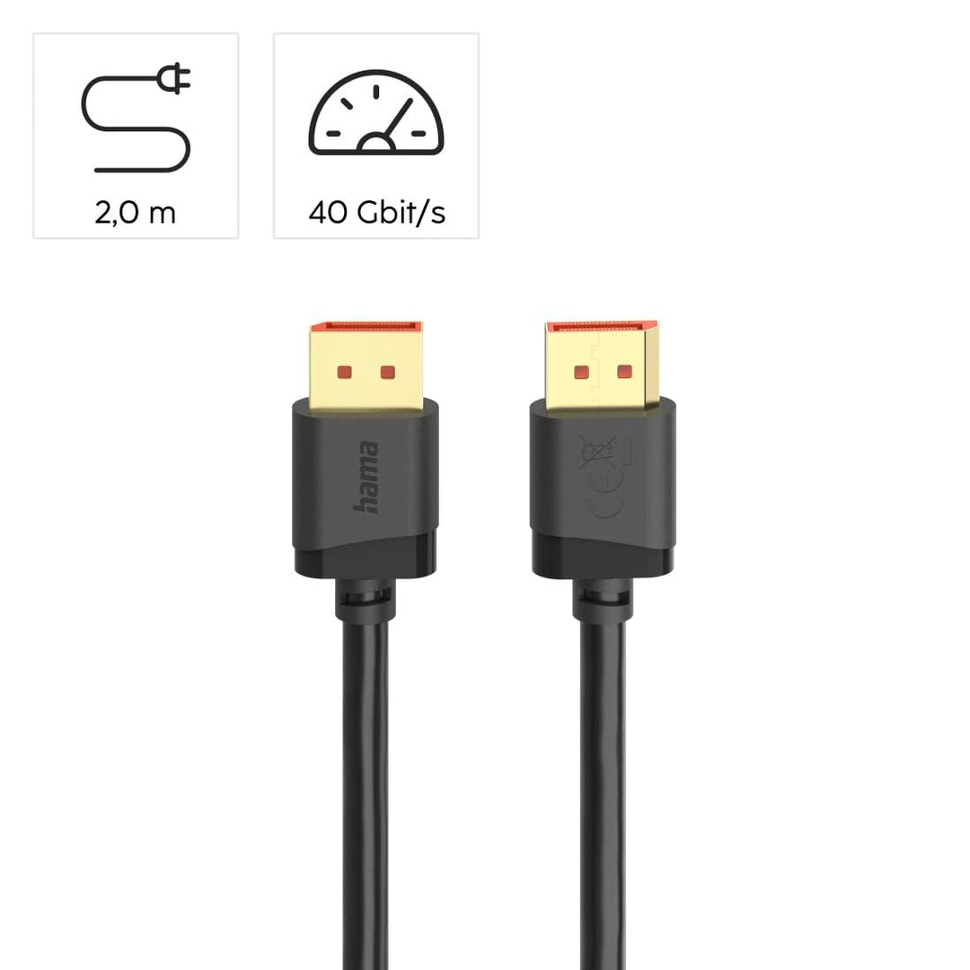 hama Deutschland DisplayPort Kabel DP 2.1 Ultra HD 8K 40Gb/s 2m (Original Import)