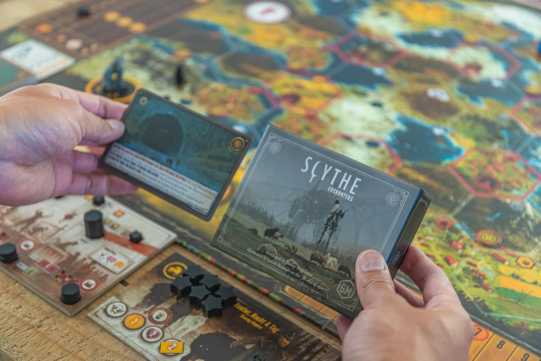Stonemaier Games STM641 Scythe: Encounters, Mixed Colours Sense-Erweiterung: Begegnungen, Sense-Erwe