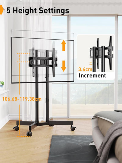 PERLEGEAR TV Ständer Rollbar für 32-70 Zoll Plasma/LCD/LED Fernseher, TV Standfuss Höhenverstellbar