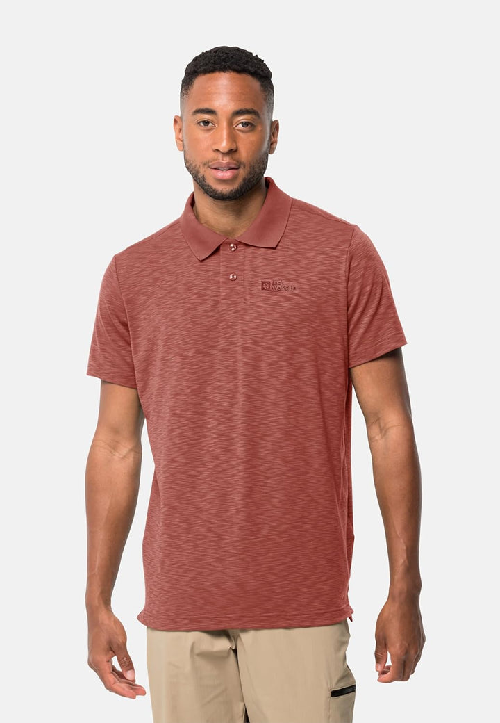 Jack Wolfskin Herren Travel Polo M Polo S Barn Red, S Barn Red
