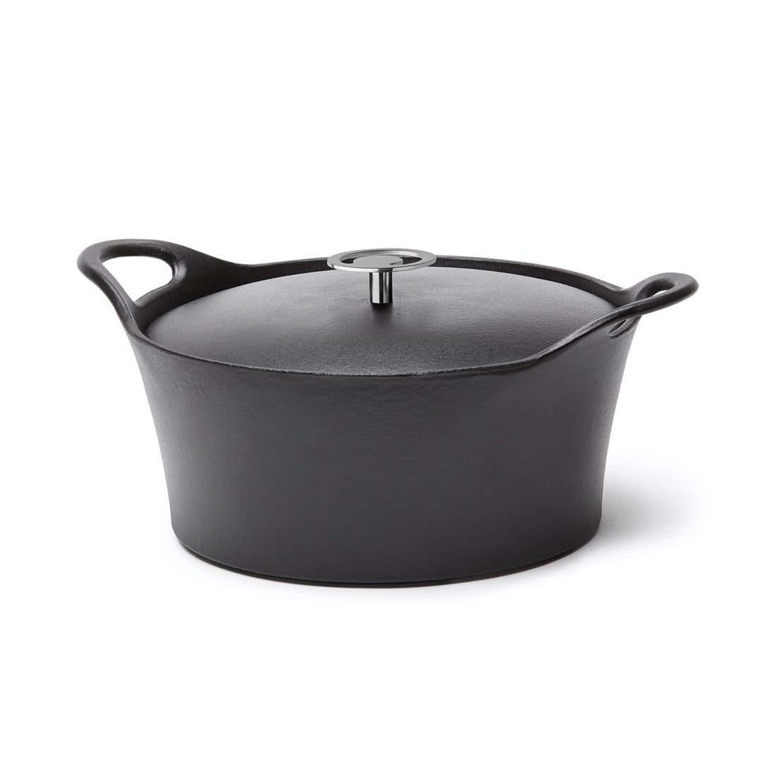 Cuisinox C61179WX36856 Volcan Bräter, rund, 20 cm, Gusseisen, emailliert, Schwarz, mit Deckel 20 cm