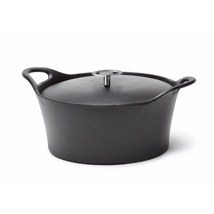Cuisinox C61179WX36856 Volcan Bräter, rund, 20 cm, Gusseisen, emailliert, Schwarz, mit Deckel 20 cm