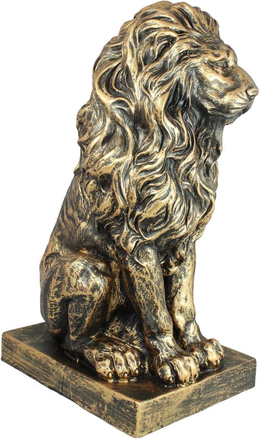 colourliving Löwe Skulptur Löwenstatue Deko Löwe Garten Gartenfigur Löwe sitzend