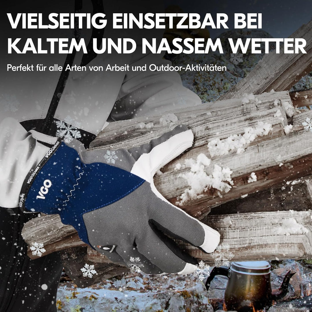 Vgo... Mechanikerhandschuhe,Rigger Handschuhe aus Leder für leichte Arbeiten, Anti-Abrasion Medium,