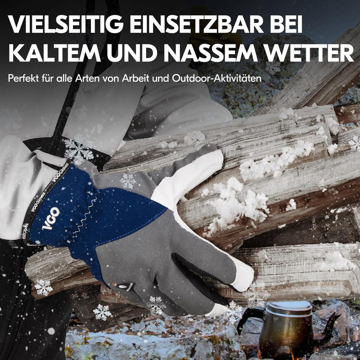 Vgo... Mechanikerhandschuhe,Rigger Handschuhe aus Leder für leichte Arbeiten, Anti-Abrasion Medium,
