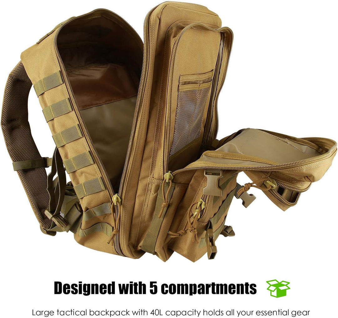 ProCase 40L Militär Taktische Rucksack, Grosse Kapazität 3 Tage Armee Assault Pack Bag Go Bag Rucksa