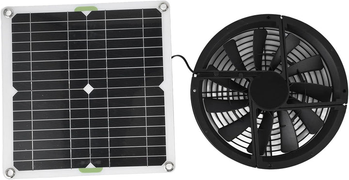 Fockety Solarbetriebenes Lüfter-Kit, 100 W, 12 V, 10 Zoll, Wasserdicht, Kühlender, Runder Solarpanel