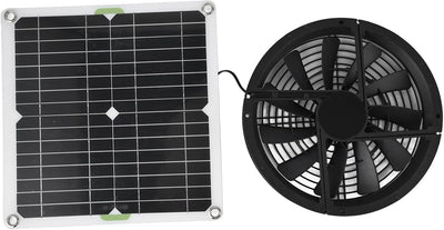 Fafeicy Solarpanel-Lüfter-Kit, 100 W 2 A Wasserdichter Lüftungsgehäuse-Abluftventilator, 23–24% Umwa