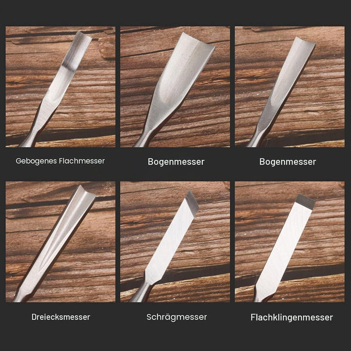 Holz Schnitzwerk Zeuge Set aus 12, CRV 60 Stahl Klingen Hochhärte Holz Bearbeitungs-Meissel-Set mit