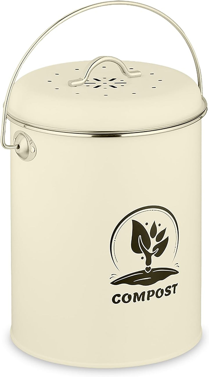 Relaxdays Komposteimer Küche 5,5 Liter, Mülleimer mit Deckel und Geruchsfilter, Abfalleimer Biomüll,