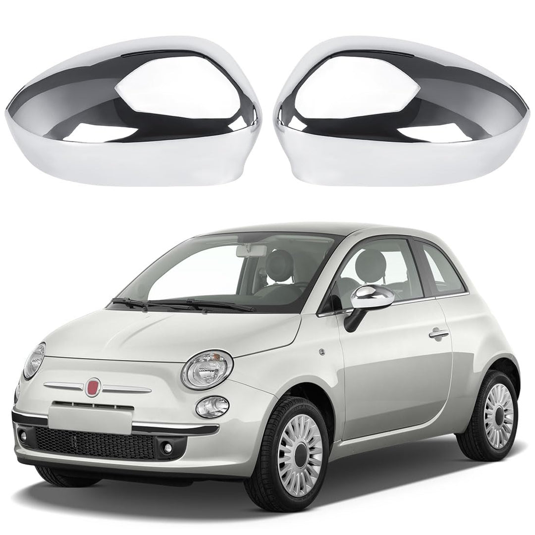 1 Paar Auto Rückspiegel Abdeckung Ersatz für Fiat 500 2007-2023, Aussenspiegel Spiegelkappen Seitens