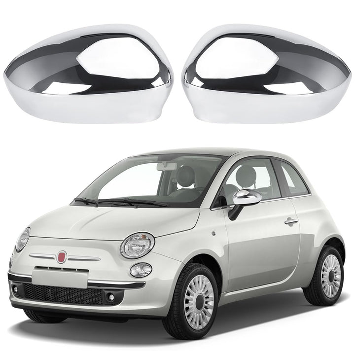 1 Paar Auto Rückspiegel Abdeckung Ersatz für Fiat 500 2007-2023, Aussenspiegel Spiegelkappen Seitens