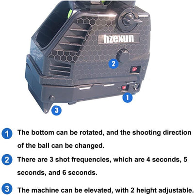 hzexun Tennisball-Maschine Tennisball Werfen Maschinen Leicht Tennis Toss Machine Stecker/Batterien