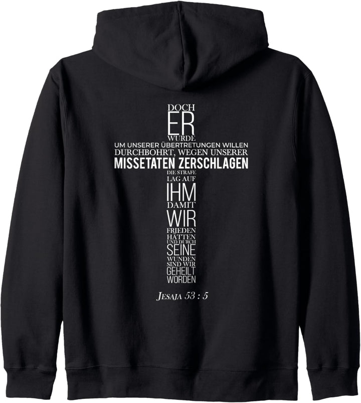 Jesus Kreuz Schrift Jesaja 53 5 Christliches Kapuzenjacke