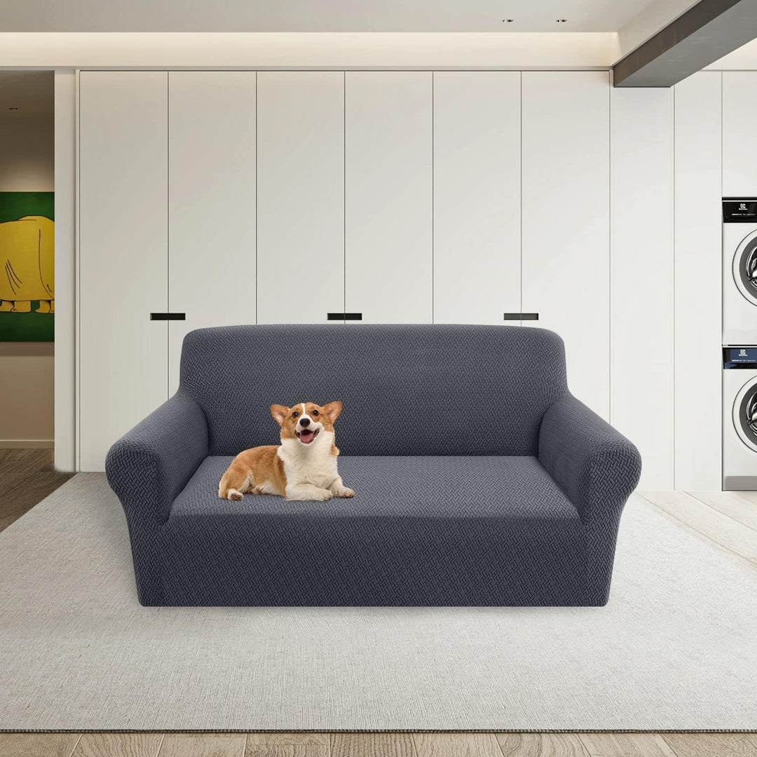 Granbest 2023 Neueste Jacquard Sofabezug 2 Sitzer Superweicher Rutschfester Stretch Couchbezug Vier
