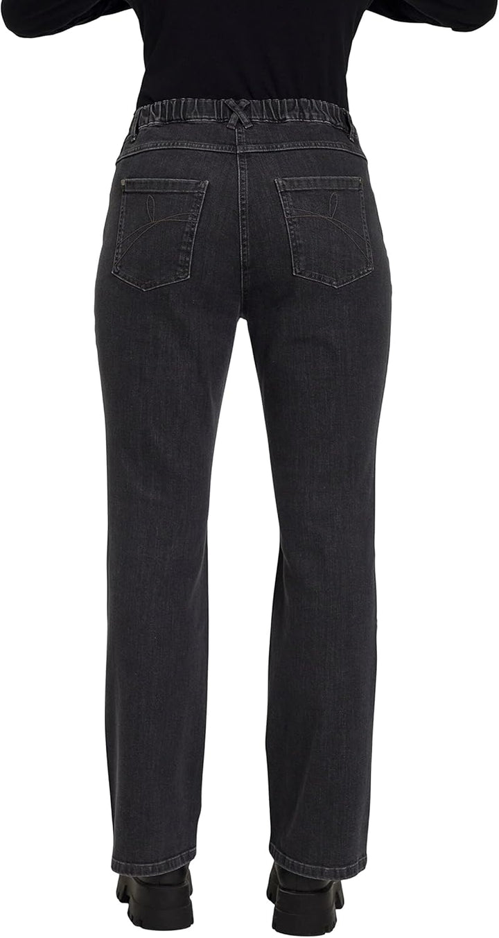 Ulla Popken Damen Jeans Bootcut Denim 47W / 32L Blau, 47W / 32L Blau