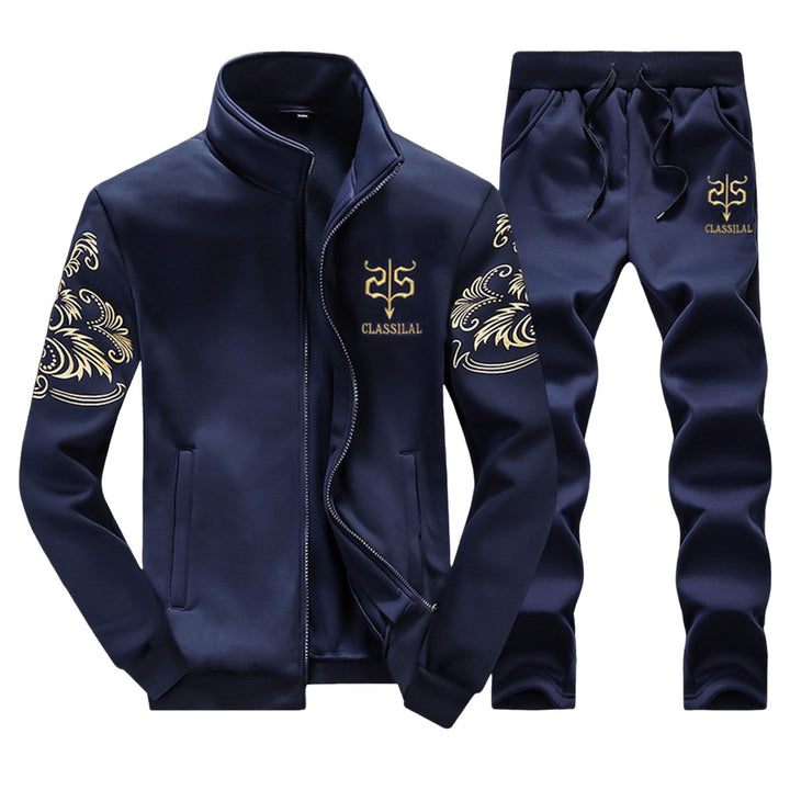 Trainingsanzug Herren Winter Warm Jogginganzug mit Fleece Gefütterte, Männer Sportanzug Casual Kapuz
