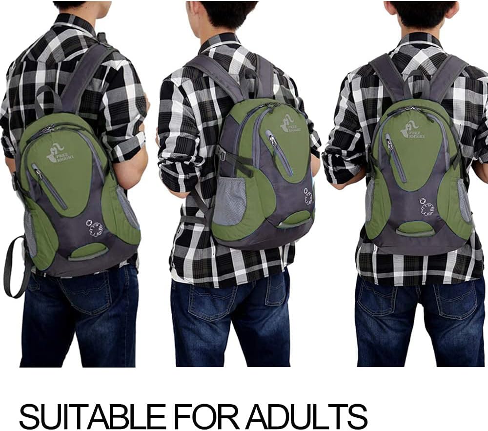Kleiner Tagesrucksack 20L Radfahren Wanderrucksack Wasserdichter Reiserucksack Leichtgewicht (Armee