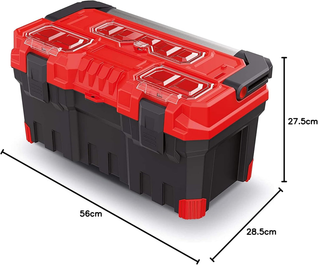Kistenberg Titan Plus Werkzeugkiste (Version: KTIPA5530-3020 554 x 286 x 276) Schwarz-rot, Schwarz-r