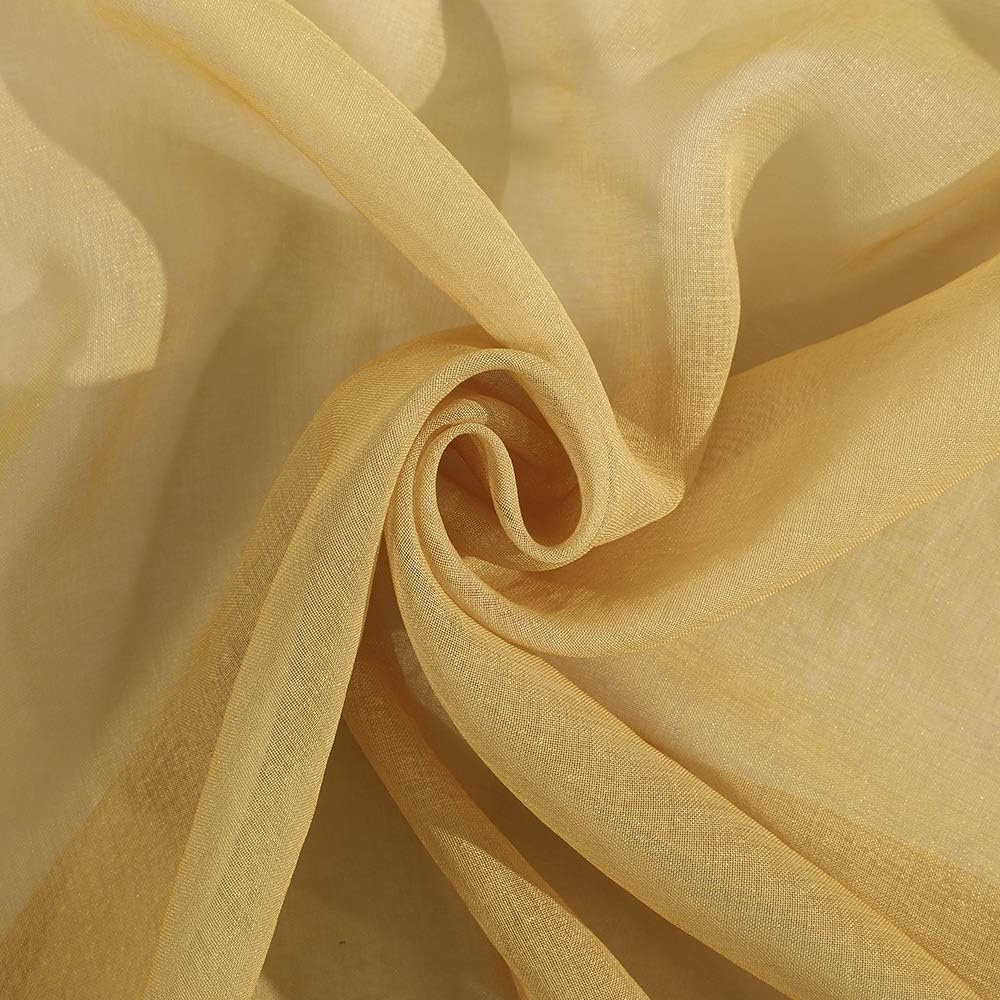 MIULEE Gardinen Transparent Vorhänge Farbverlauf Voile Sheer 2er Set Vorhang mit Ösen Dekoschal Fens