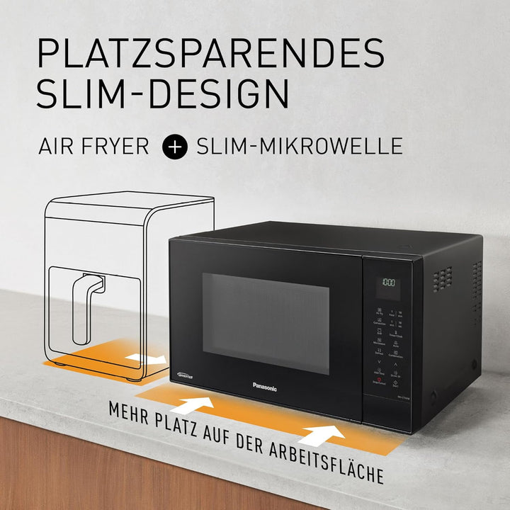 Panasonic NN-CT56RBEPG 27L 4-in-1 Kombimikrowelle mit Airfryer, 1000W Inverter, 19 Automatikprogramm