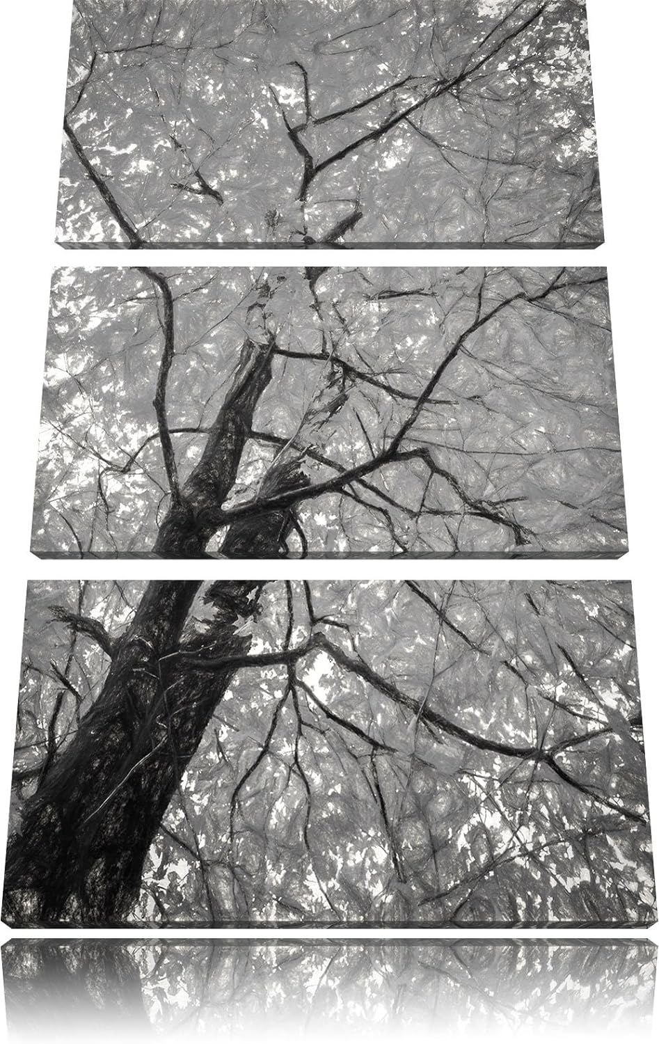 Pixxprint Feurige Hebstblätter Kunst Kohle Effekt 3-Teiler Leinwandbild 120x80 Bild auf Leinwand