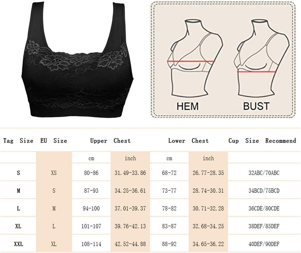 Litthing Underwear Damen Sport BH Spitze Büstenhalter 1/2/3er Pack Atmungsaktiver Bequem für Yoga Fi