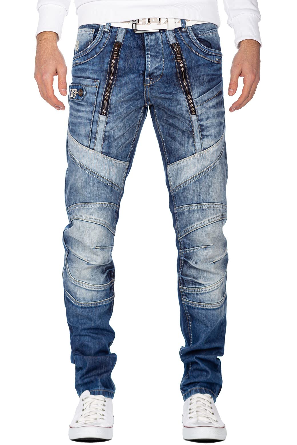 Cipo & Baxx Herren Jeans Hosen Besondere Designs Extravagant 29W / 32L Blau - 80, 29W / 32L Blau - 8