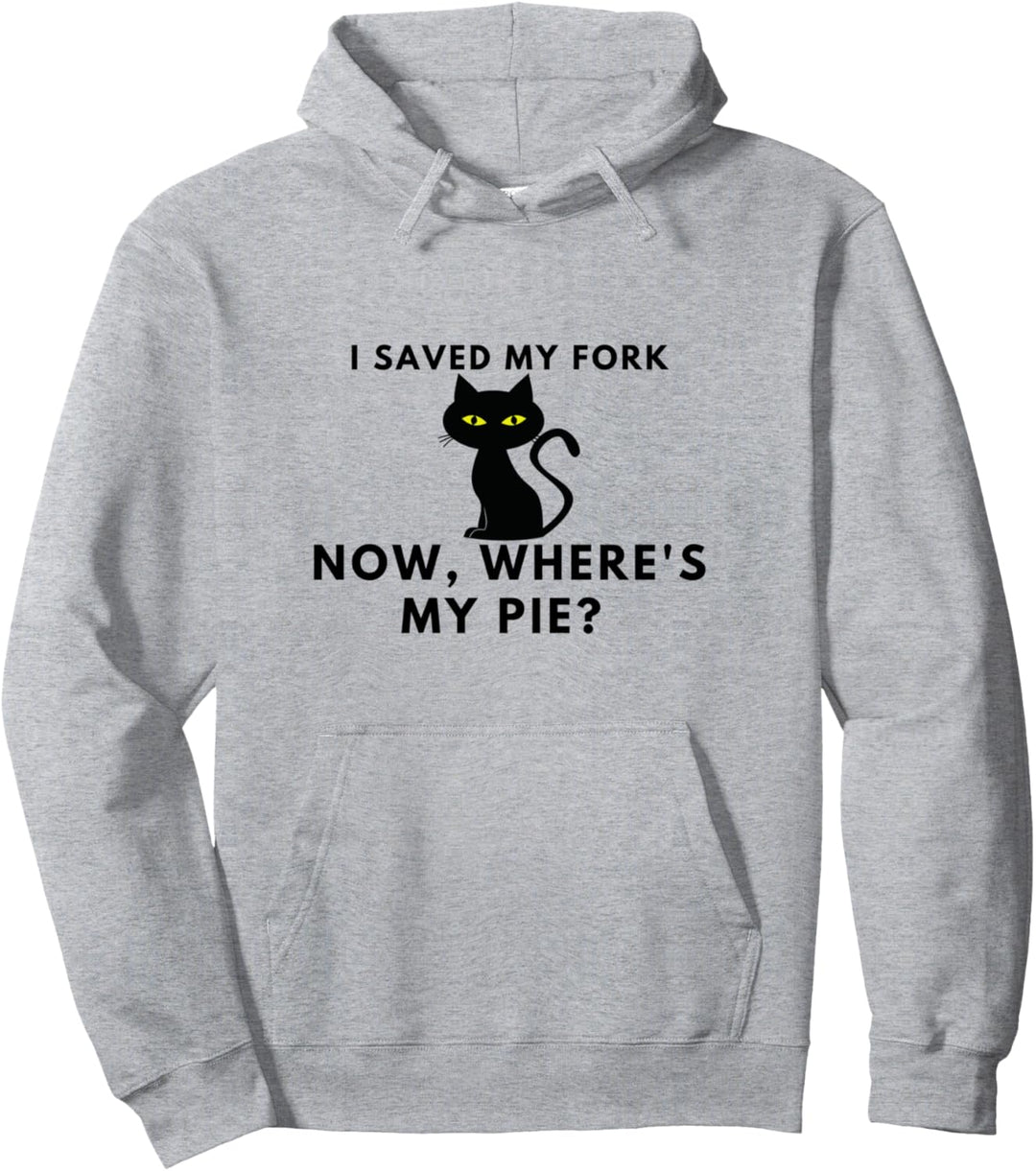 Schwarz Ich habe meine Gabelkatze jetzt gespeichert. Wo ist Pullover Hoodie