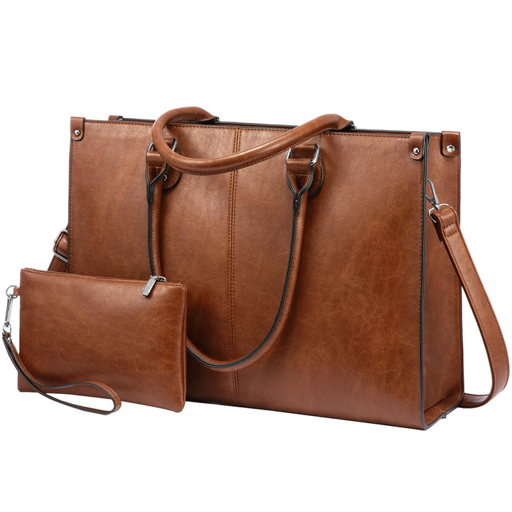 LOVEVOOK Laptoptasche Damen Handtasche Grosse 15.6 Zoll PU Leder Shopper Tasche Woman Shoulder Cross