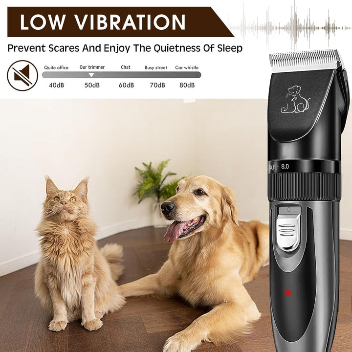Hundeschermaschine, Leise Schermaschine Hund Katze, IPX7 Wasserdichtes Schermaschine Hund Katze, 2 S