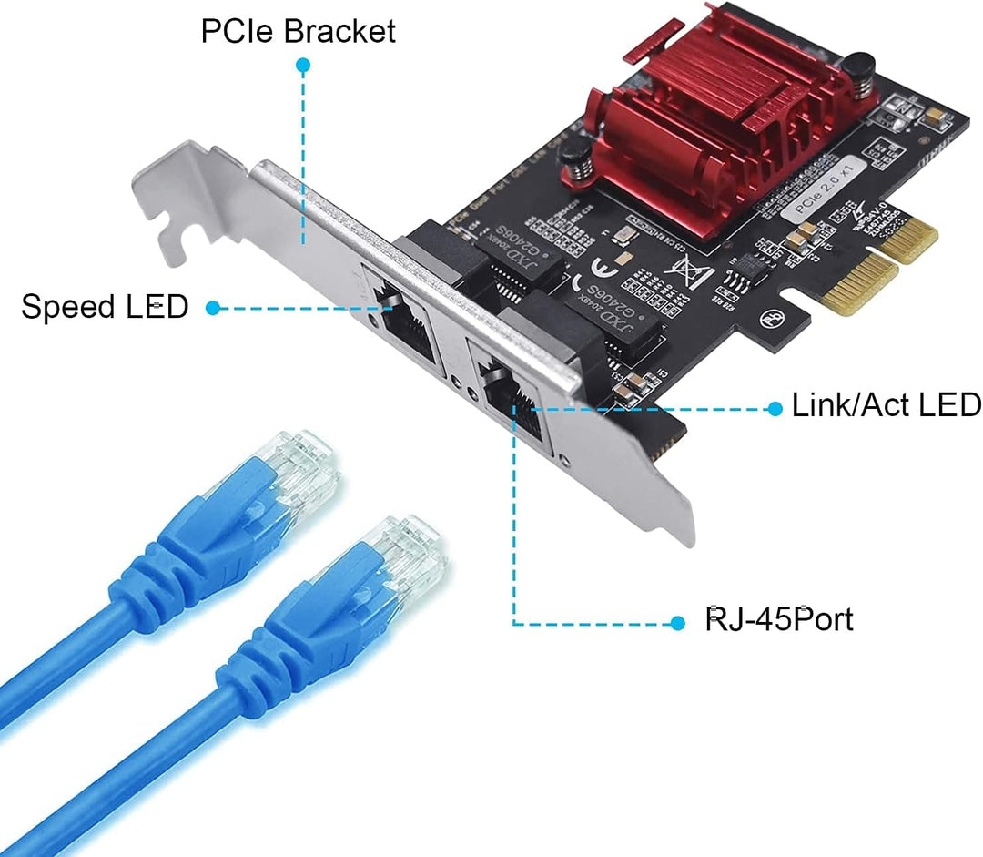 Dual-Port PCIe Gigabit Netzwerkkarte PCI Express Gigabit Ethernet Adapter mit Intel 82575/6 Ports PC