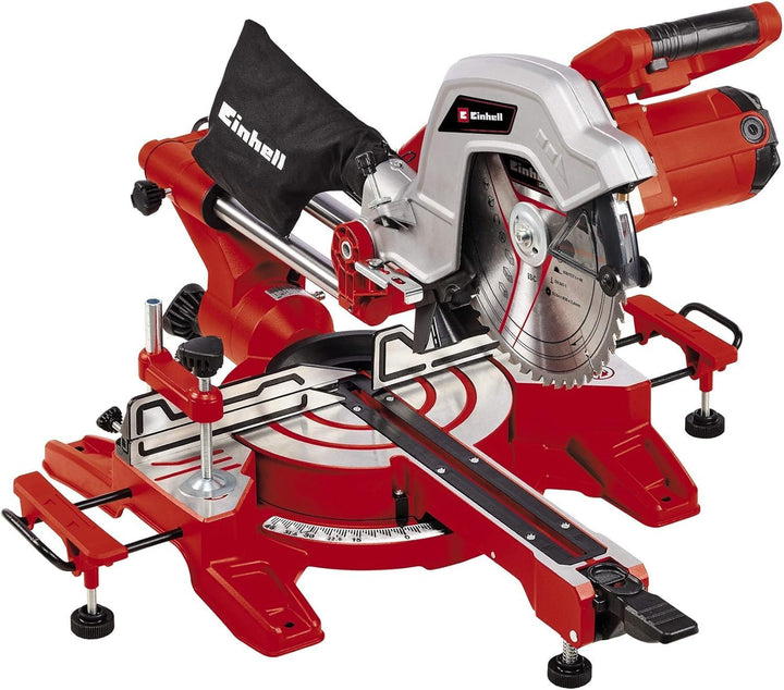 Einhell 4300385 TC-SM 254 Zug-Kapp-Gehrungssäge, Rot, Schwarz + Untergestell (für Einhell Classic un
