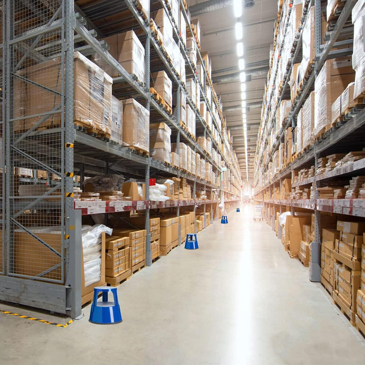 BRASQ Tritthocker mit Rollen ST300 Premium, Elefantenfuss, aus robustem und hochwertigem Stahl, mit