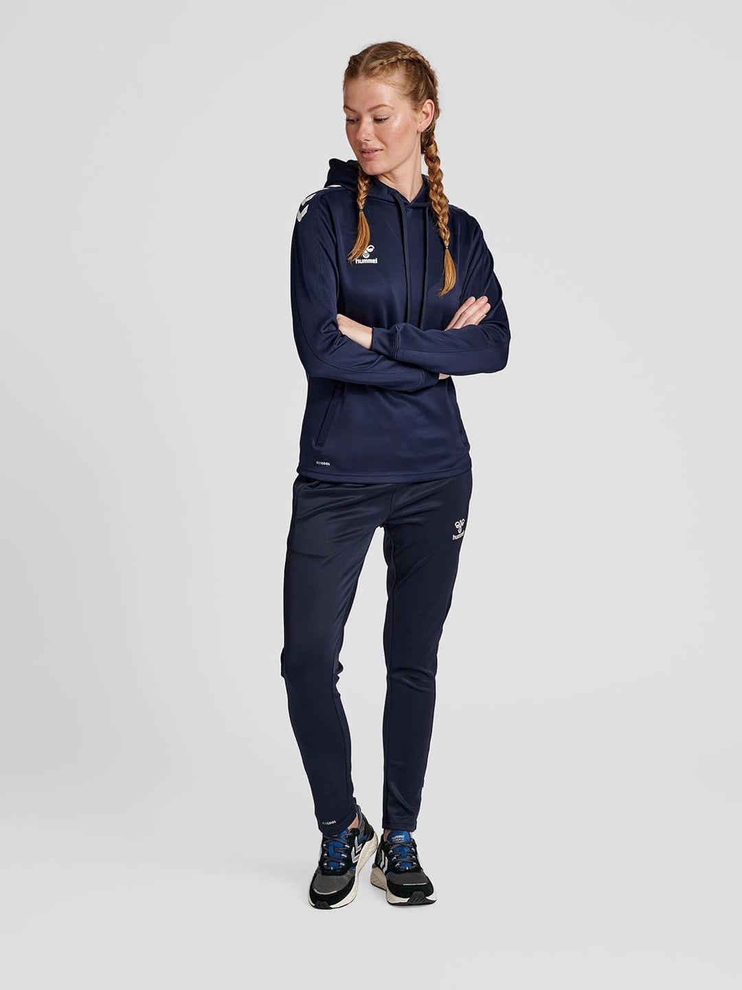 hummel Damen Hmlcore Xk Poly Hood Sweat Woman Sweatshirt XL Marine, XL Marine