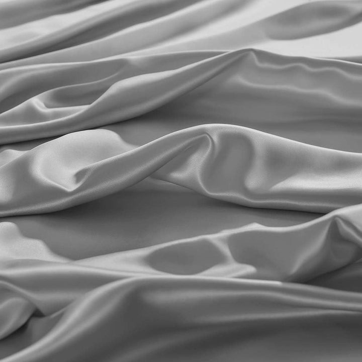 THXSILK Spannbettlaken Seide Bettlaken 200x220, Grau Seiden Bettlaken, 100% Reine 19 Momme Maulbeers