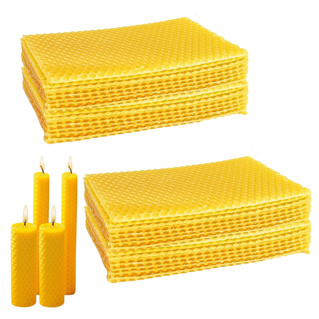 Bienenwachsplatten 40 Stück Natur Bienenwachs 13x9cm Gelb DIY Kerzenherstellung Imkerei Handwerk Pfl