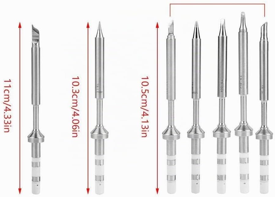 Broco TS100 Lötspitze,7pcs Mini Edelstahl Lötspitzen Ersatz for TS100 Lötkolben 7 Typen TS-K TS-KU T