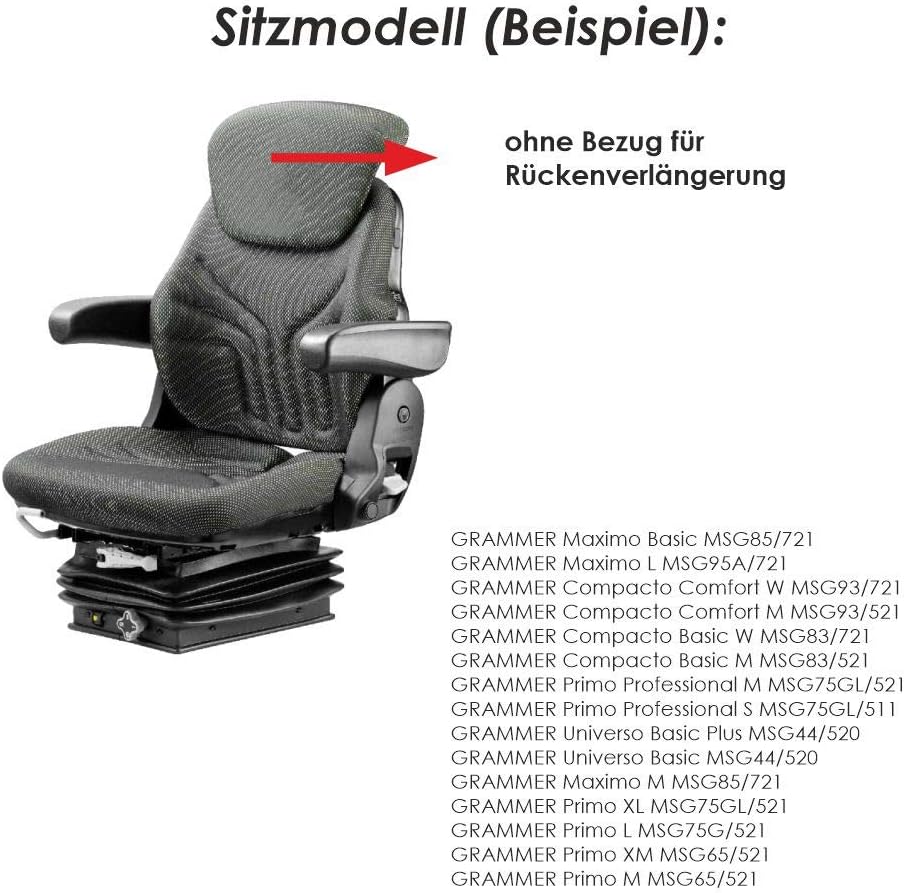 RAU Schonbezug/Sitzbezug für Landmaschinen/Traktor/Trecker/Schlepper/Bagger/Grammer Sitze FS7, FS7
