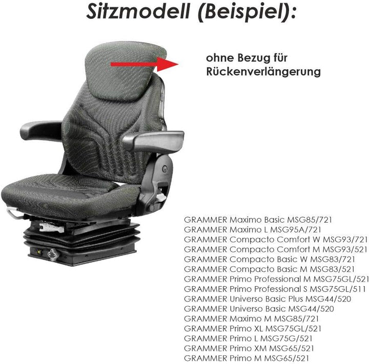 RAU Schonbezug/Sitzbezug für Landmaschinen/Traktor/Trecker/Schlepper/Bagger/Grammer Sitze FS7, FS7