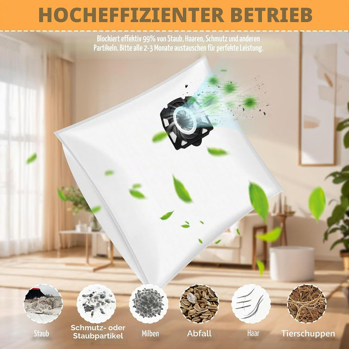 12 Staubsaugerbeutel für Kärcher WD2/WD2 Plus / WD3 / KWD1 / KWD2 / KWD3 / SE 4001 / SE 4002 / WD3.2