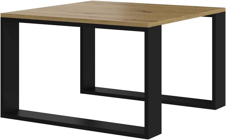 VBChome Kaffeetisch 67 x 67 x 40 cm Eiche Artisan - Schwarz Couchtisch Wohnzimmertisch Teetisch Beis