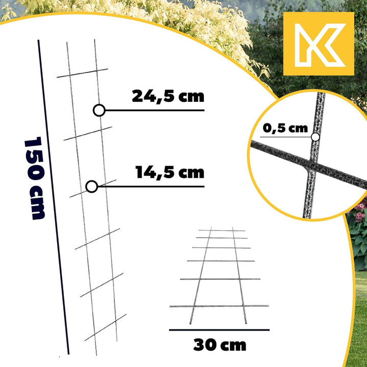 KADAX Rankgitter, Gitterspalier für Garten, Pflanzen, Balkon, Terrasse, Metall Spalier, Rankhilfe, K