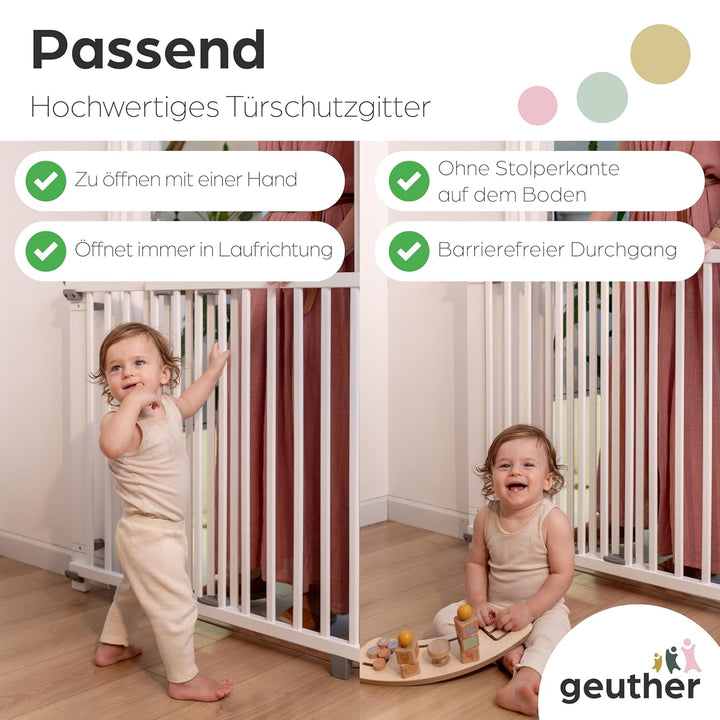 Geuther 2734 schwenkbares Türschutzgitter Passung: 86 cm - 133 cm Schutzgitter zum Bohren extra hohe