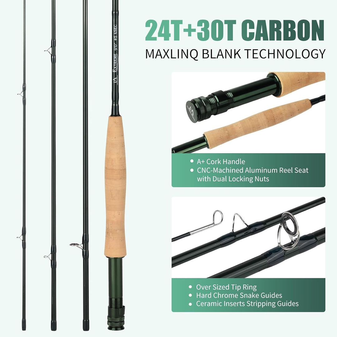 sprinton Maximumcatch Extreme Fliegenrute Combo 3/4/5/6/7/8wt Fliegenrute und Fliegenrolle Outfit mi